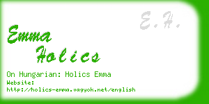 emma holics business card